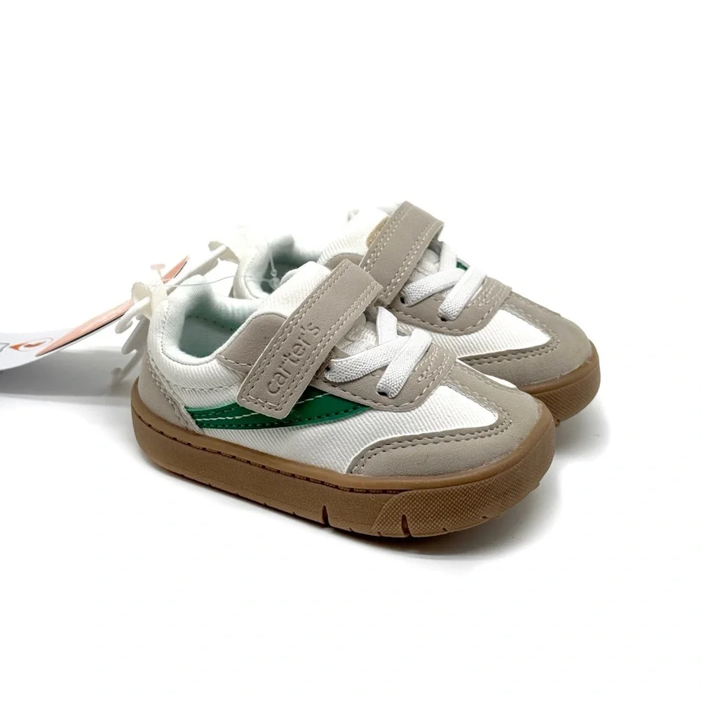 Carter's Every Step Cairo BP Toddler Casual Sneakers White Khaki Size 3.5